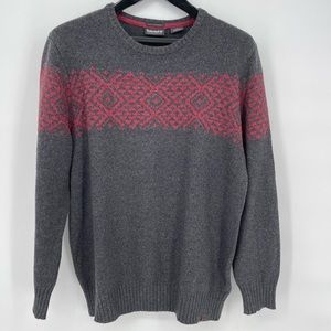 Timberland Sweater‎ Mens M Gray Geometric Soft Handfeel Cashmere Blend size L